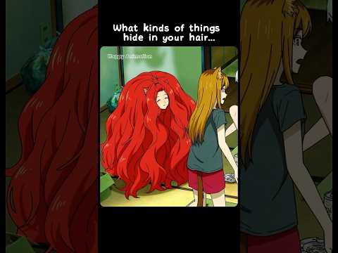 What kinds of things hide in your hair 🐱 #anime #animeedit #shorts