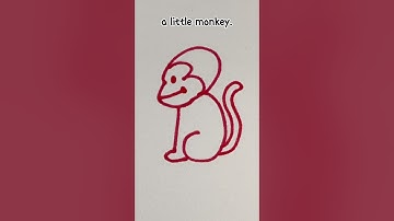 How to draw 3 to a little monkey step by step for kids #kids #stepbystep #easydrawing #howtodraw