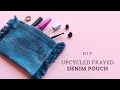 Recycled Jeans Frayed Denim Pouch  | Easy DIY