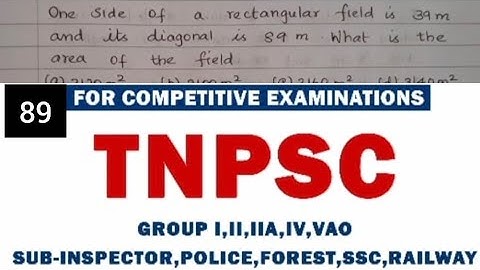 One side of a rectangular field is 39m and its diagonal is 89m. what is the area of the field  