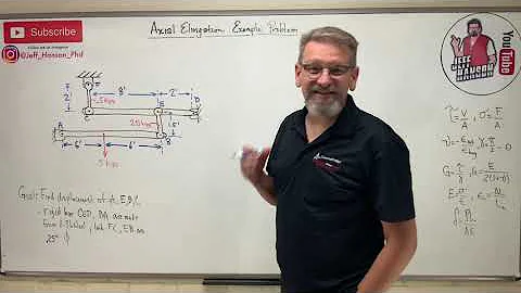 Mechanics of Materials: Lesson 18 - Axial Elongation Example Problem, Displacement