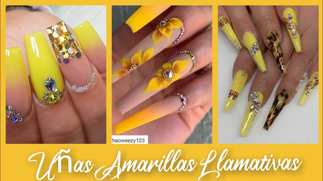 DISEÑOS DE UÑAS AMARILLAS 🌼LLAMATIVAS/ NALIS 2021/TRENDS NAIL ACRYLIC -  thptnganamst.edu.vn