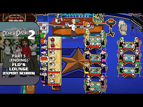 Diner Dash 2: Restaurant Rescue (PC) - 1080p60 HD Walkthrough Part 1 -  Level 1 to 5 