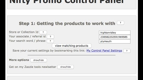 An introduction to the Nifty Promo Control Panel for Zazzlers