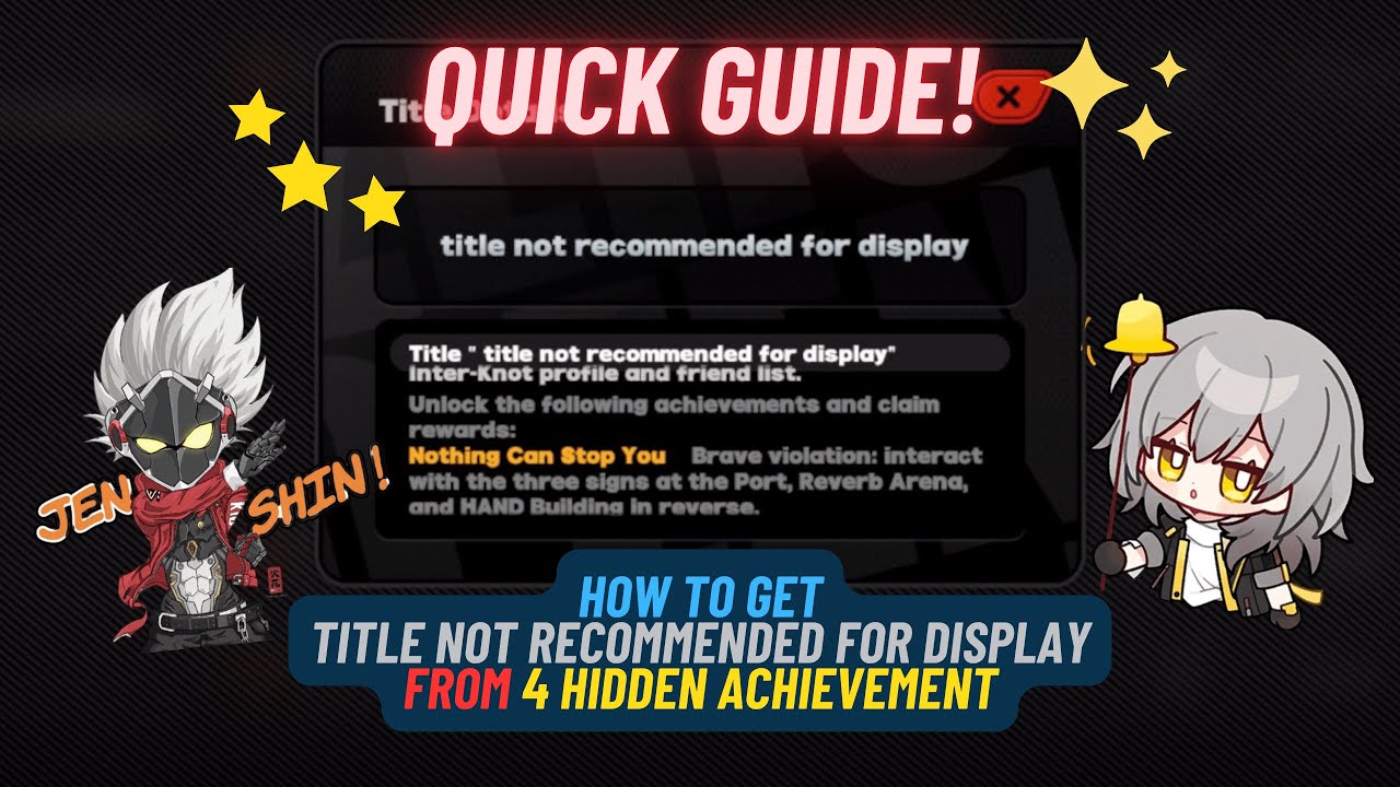 Title not recommended for display - from 4 Hidden Achievement