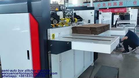 China Semi-auto corrugated carton box stitching machine I carton box stitcher machine