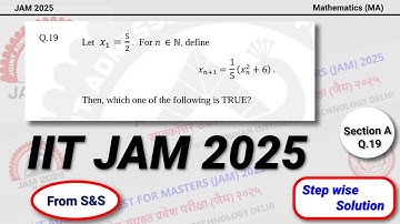 IIT JAM 2025 Math Question 19th Solution | IIT JAM 2025 Mathematics Question Paper Solution | S&S