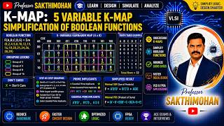 K-MAP: 5-Variable K-MAP Simplification of Boolean Functions
