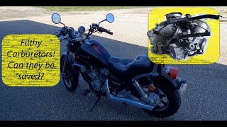 1986 Kawasaki Vulcan 750 Carburetor Cleaning Process! || Nasty old carbs get refreshed!