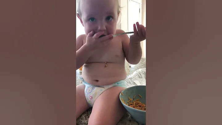 Caroline eating spaghetti
