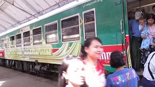《ミャンマー２０１９年》ミャンマー国鉄ヤンゴン中央駅ホーム《中古日本製》　JR東日本車両　キハ４０気動車の音「回送」はどこへ行く