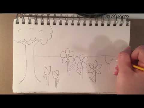 Video: How To Draw A Garden