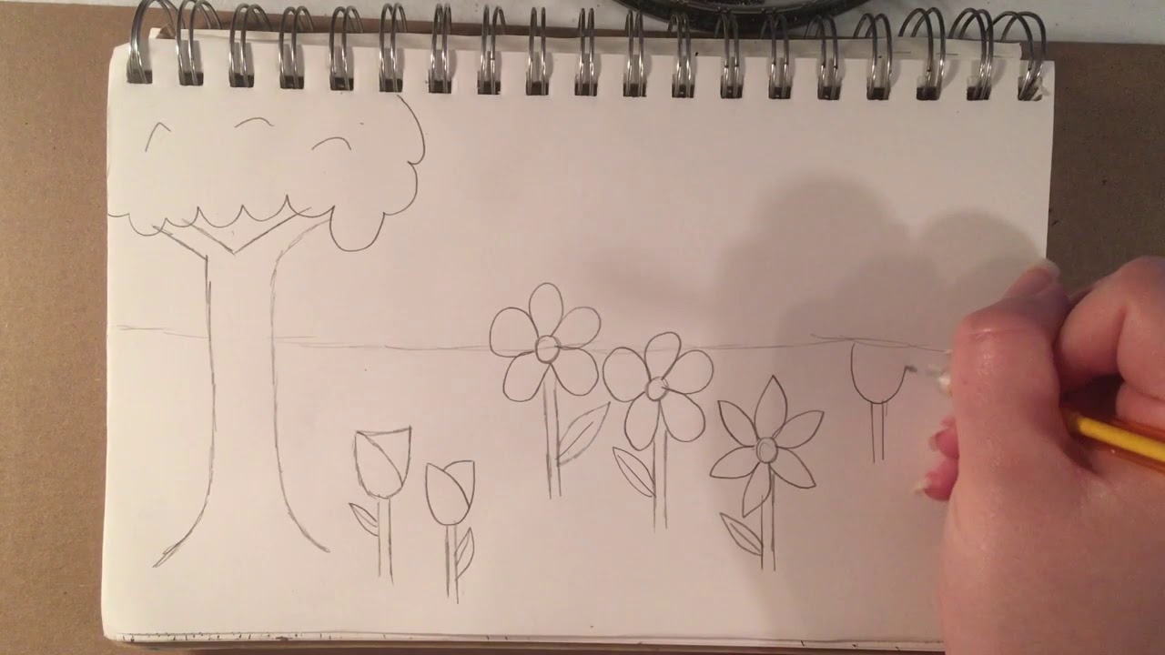 How to Draw a Garden - YouTube