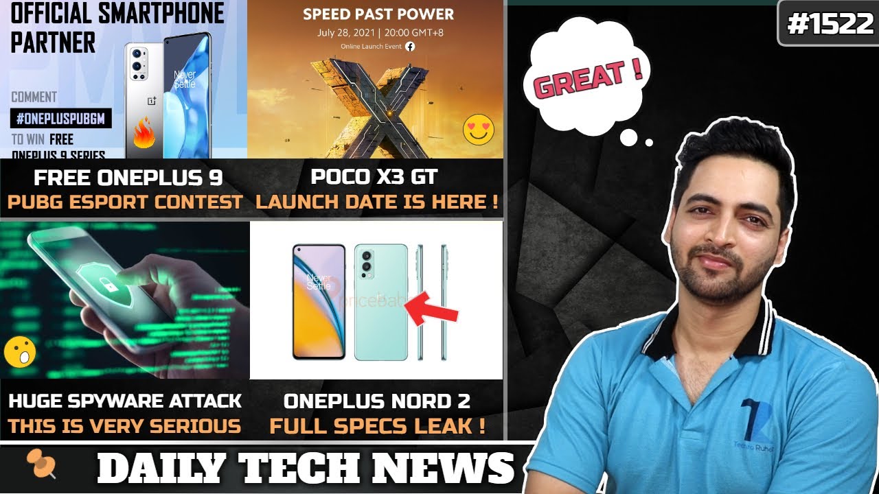 Free Oneplus 9 With PUBG,realme 19GB Ram,Huge Spy Attack India,Nord 2 Full Specs,POCO X3 GT Launch