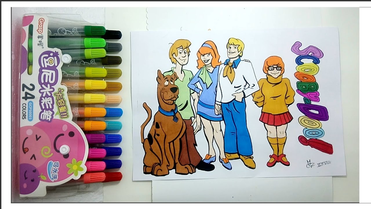 Coloring Scooby-Doo's Characters | Learn Colors With Scooby-Doo's ...