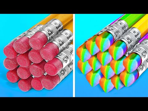 ASTUCES D'ÉCOLE GÉNIALES || Idées DIY Futées ! Créations et Gadgets Super Cool Par 123 GO! GOLD