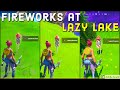 Set Off Fireworks Around Lazy Lake (Captain America Firework Mark) - Fortnite Chapter 2 Season 3