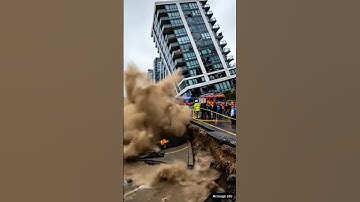 Ground Collapse Causes Building to Fall into River Instantly!