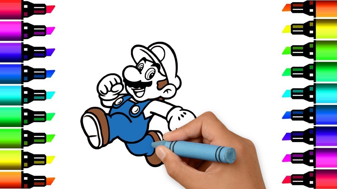 Drawing And Coloring Mario With Coloring Book | Coloring Pages For Kids