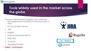 Popular Defect Mgmt Tool - Software Testing Tutorial 25 Information