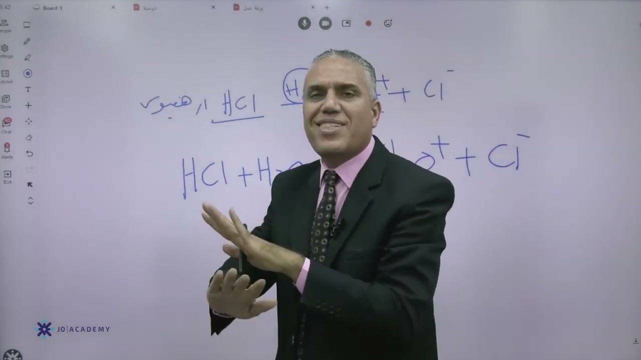 كيمياء توجيهي 2005 شرح درس برونستد لوري الجزء الاول * حموض وقواعد * منهاج جديد مع الأستاذ ماهر نجم