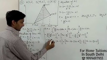Using the method of integration find the area of the triangle ABC, coordinates of whose vertices
