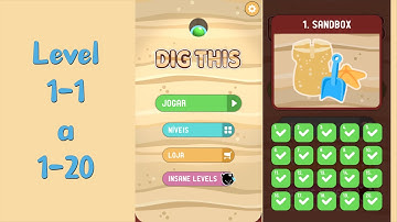 Dig This Level 1-1 a 1-20 - Sandbox - Solução Como Passar