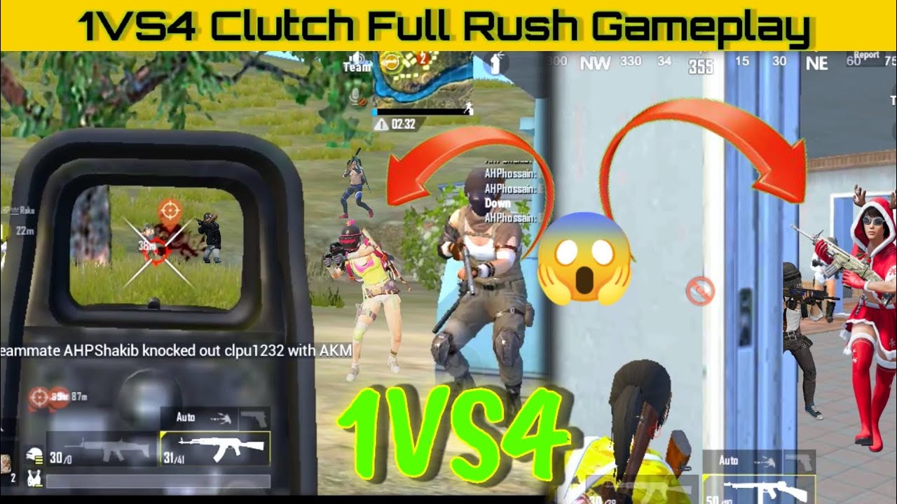 Pubg mobile lite 1vs4 clutch gameplay | Full rush gameplay - YouTube