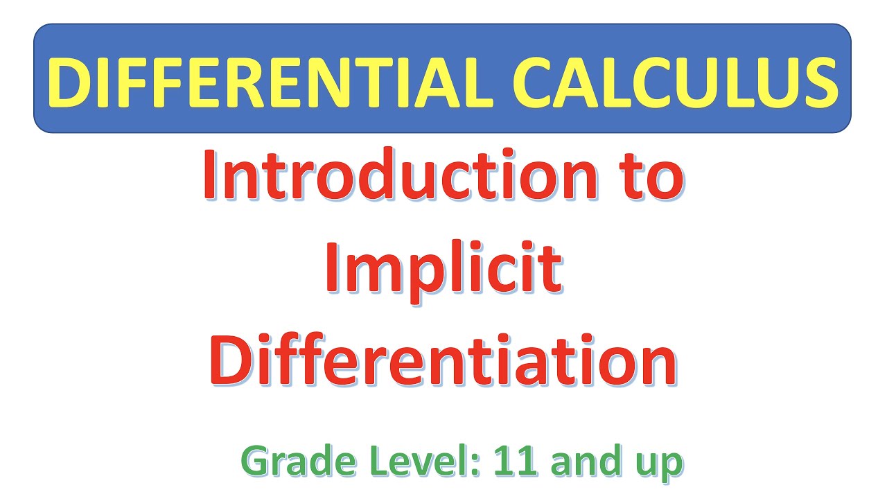Calculus 3.25 Introduction to Implicit Differentiation - YouTube