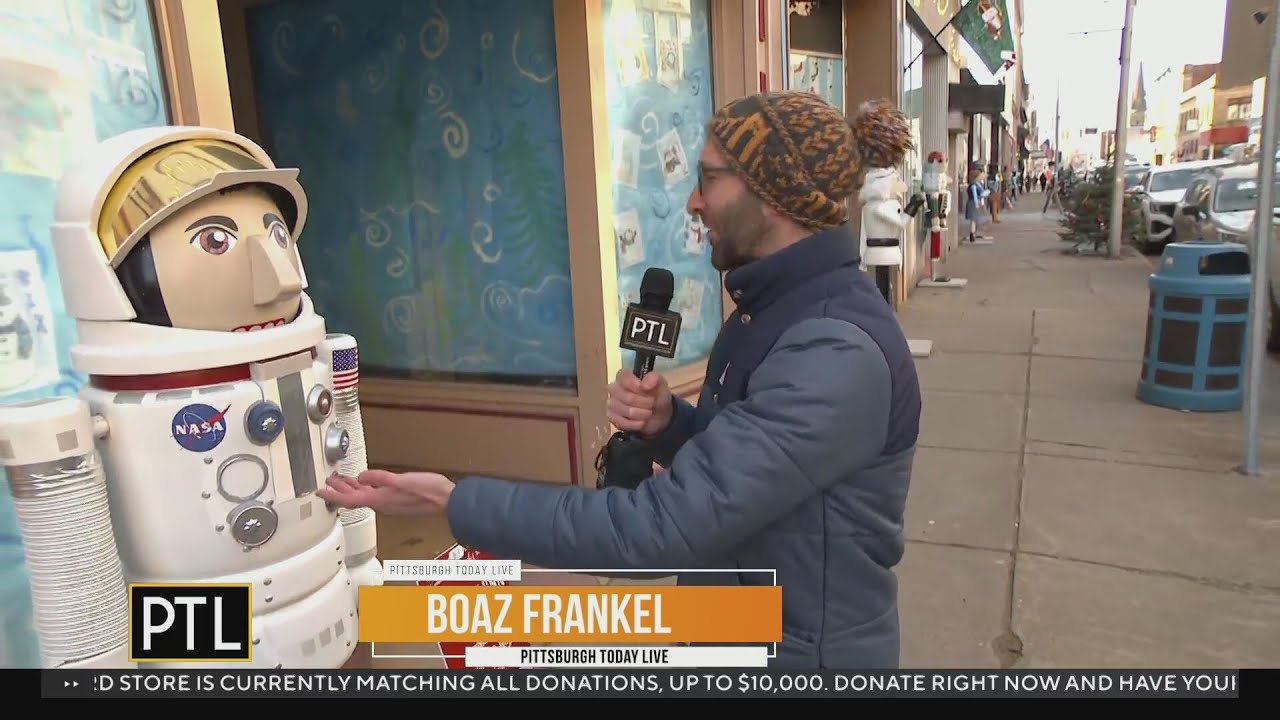 Boaz checks out the Holiday Nutcracker Village in Steubenville
