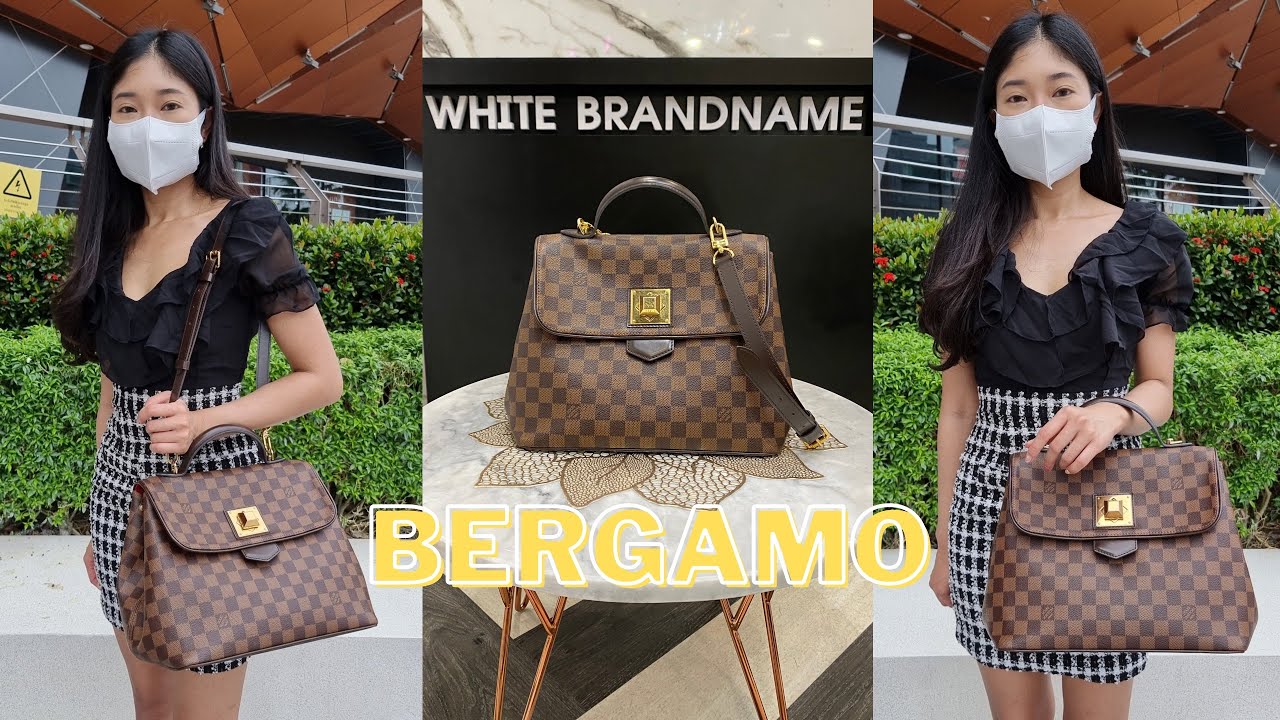 ╭♥ รีวิว Louis Vuitton Bergamo Damier MM - White Brandname