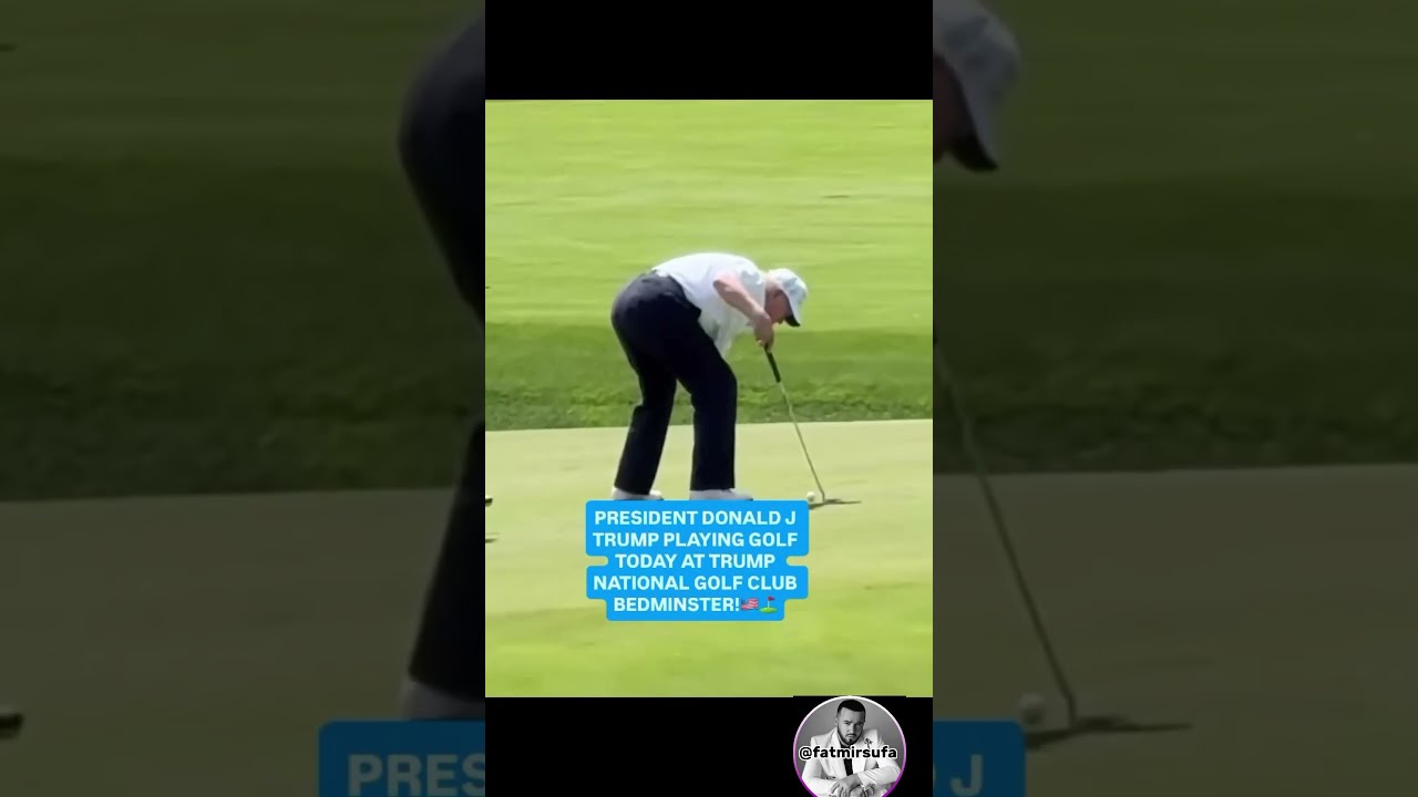 PRESIDENT DONALD J TRUMP PLAYING GOLF TODAY AT TRUMPNATIONAL CLUBBEDMINSTER Donaldtrump Usa
