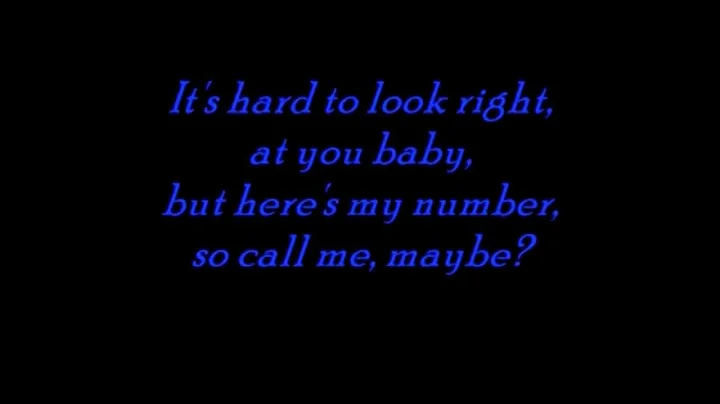 Call Me Maybe(karaoke instrumental) with Carly Rae Jepsen