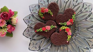 Chocolate and Roses. Valentine&#39;s Day Cookies.❤️