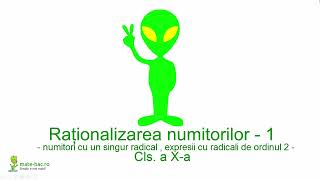 Rationalizarea Numitorului Algebra Cls. A 10A