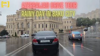 [4K 60fps] Azerbaijan Drive Tour | Rainy Day in Baku City
