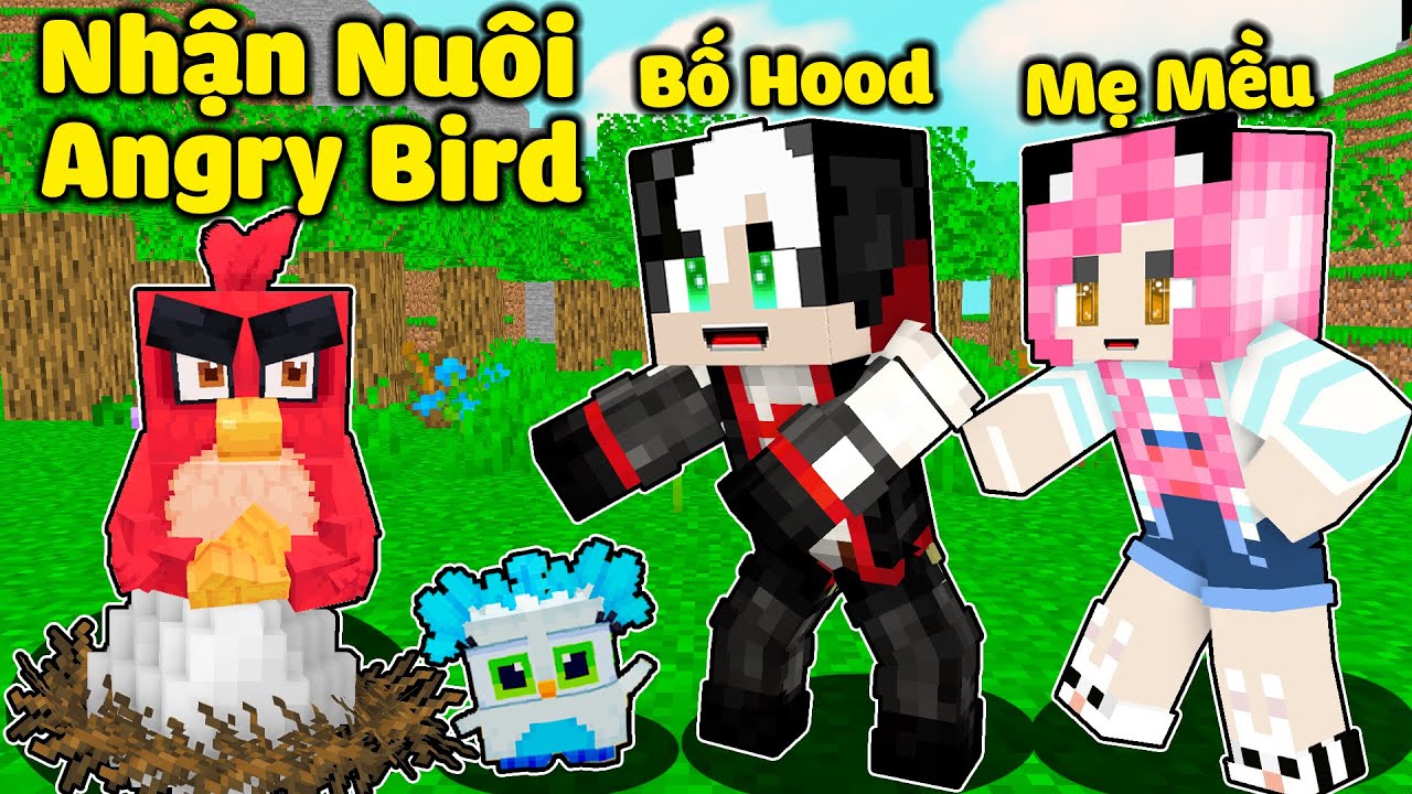 MỀU 24GIỜ NHẬN NUÔI CHÚ CHIM GIẬN GIỮ TRONG MINECRAFT*REDHOOD GIẢI CỨU ANGRY BIRDS KHỎI HEO ĂN TRỨNG