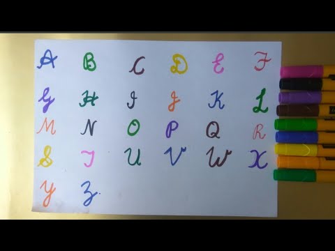 Learn How to Write Cursive Alphabet with Colourful Markers. - YouTube