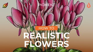 Pigment How To: Creating Realistic Flowers | Digitally Coloring Flowers | Coloring Tips and Tricks screenshot 1