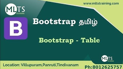 Bootstrap Table in Tamil | MLTS Training