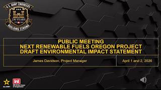NEXT Renewable Fuels Oregon Project Draft Environmental Impact Statement Public Meeting Apr. 1, 2026
