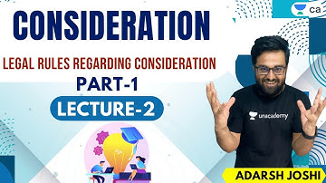 L2:Consideration | Legal Rules regarding Consideration | Part 1 | CA Foundation | Adarsh Joshi