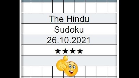 The Hindu Sudoku 4 Star Step by Step Solution | 26.10.2021 | Difficulty Level ★★★★
