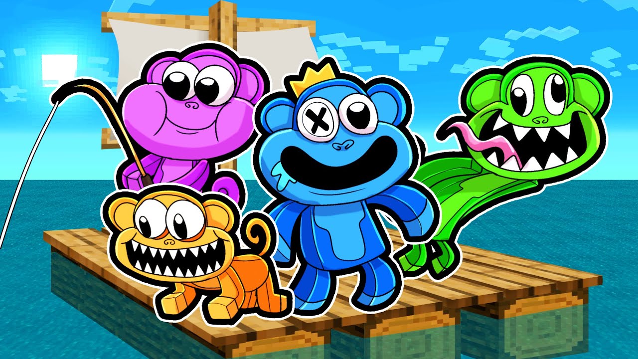 RAINBOW MONKEY RAFT! - YouTube