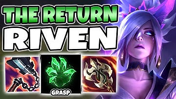 THE RETURN OF THE LEGENDARY RIVEN GRASP BUILD! (STRONG LANE) - Riven TOP Gameplay Guide S12