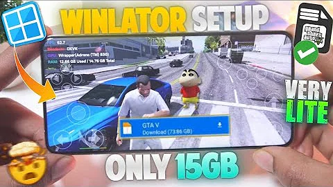 GTA 5 (15GB) Extremely Lite Version on Android | Winlator Emulator Full Setup & GTA5 Lite Gameplay