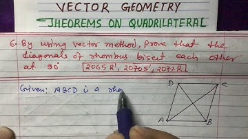 Theorems on Vector Geometry ll SEE Question 2065 R’, 2070 S’, 2072 R ll IR Simkhada