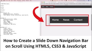 How to CREATE a Slide Down Navigation Bar on Scroll Using HTML5, CSS3 & JavaScript | New