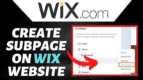 How To Create a Subpage in Wix