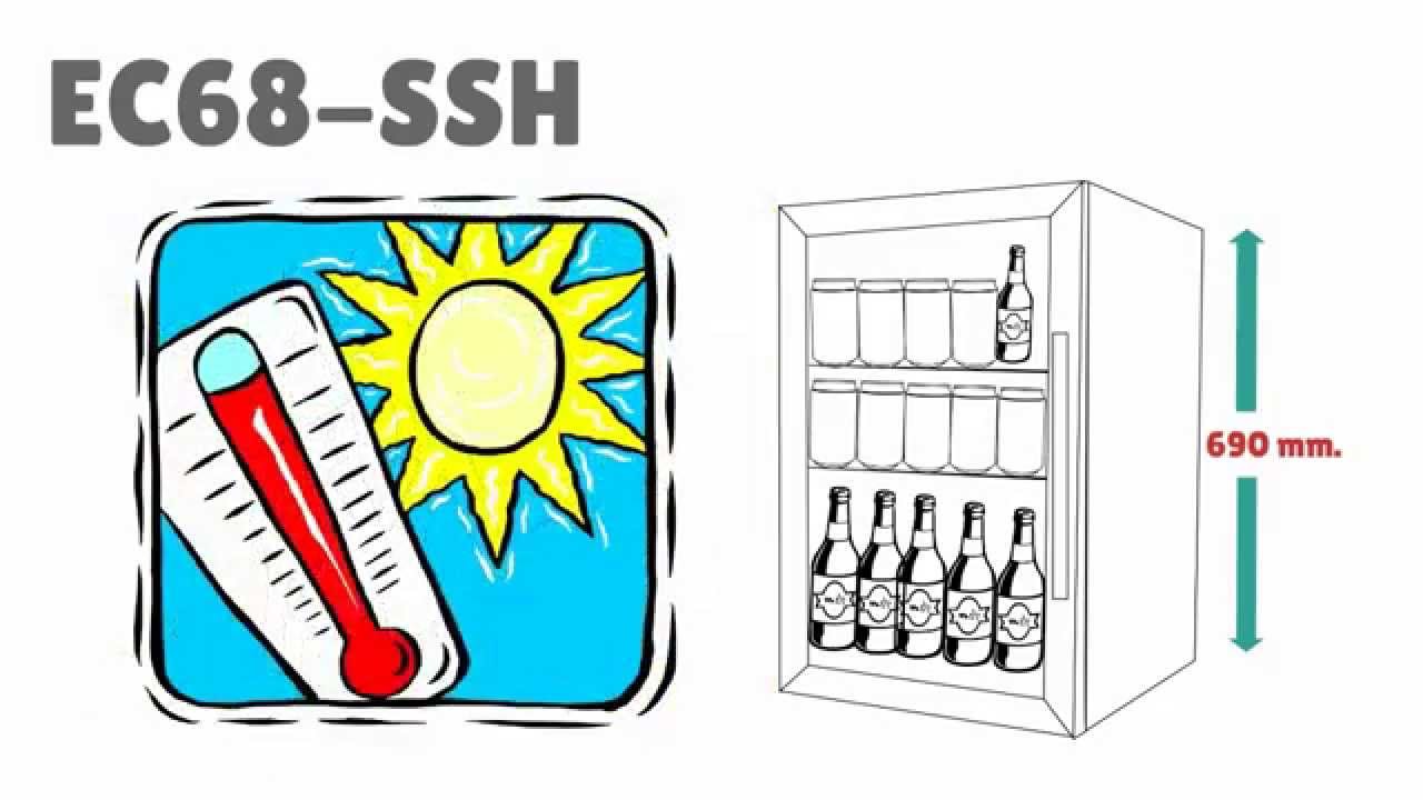 Tropical Alfresco Glass Door Fridge EC68 SSH - Bar Fridges Australia